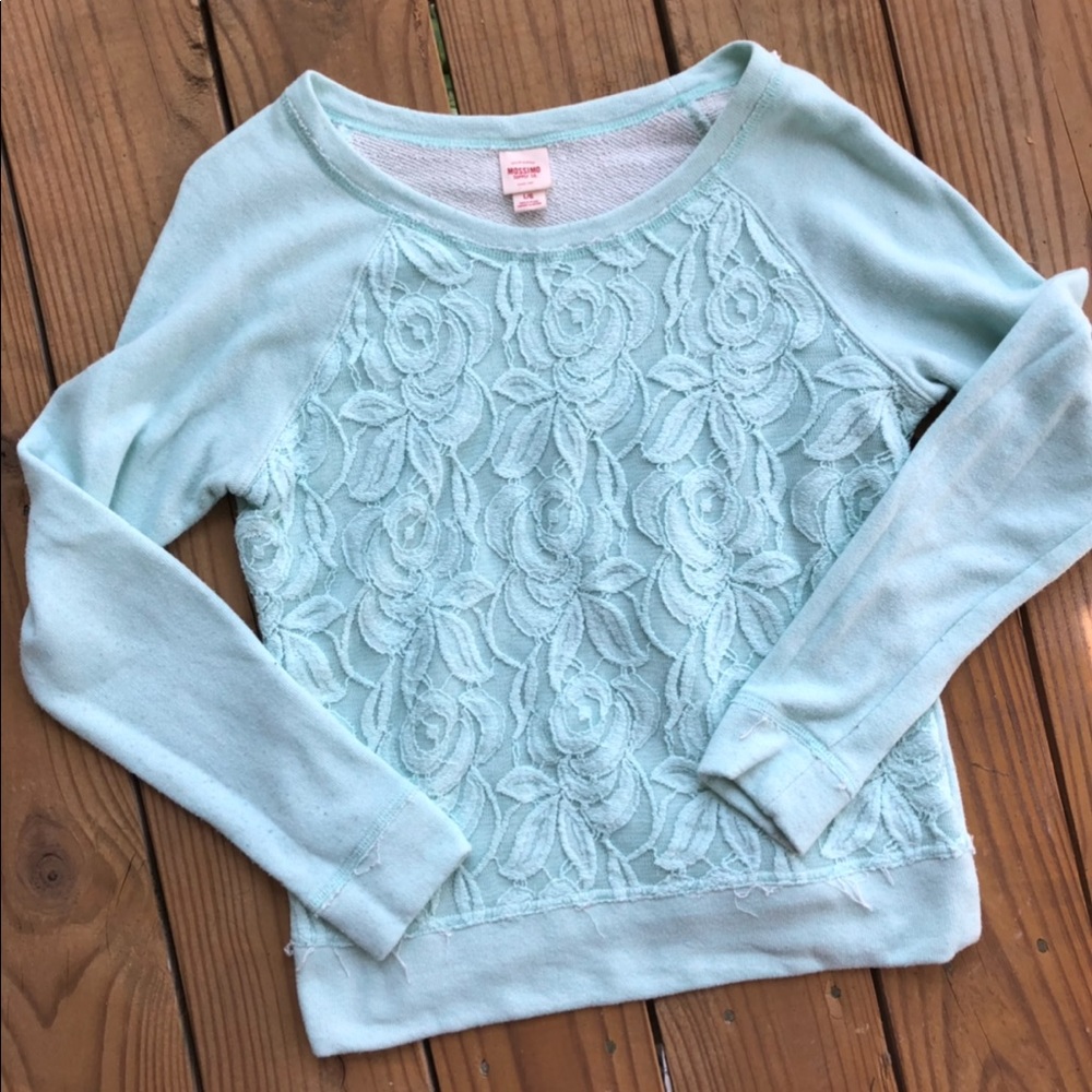 Lace front sweater